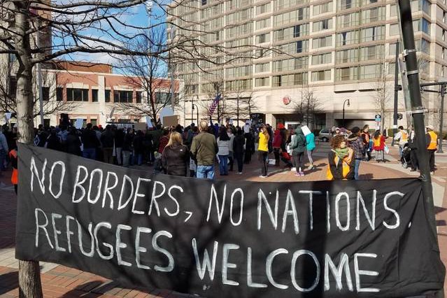 refugees welcome sign durham nc